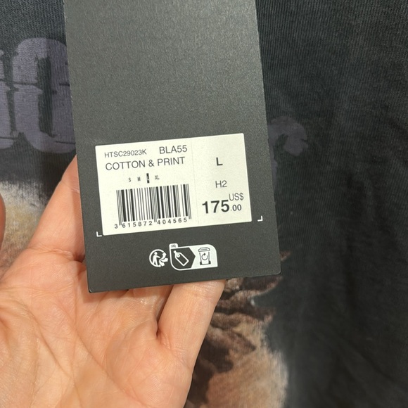 *NEW* THE KOOPLES BLACK WASHED EAGLE GRAPHIC TEE LARGE - Picture 8 of 10